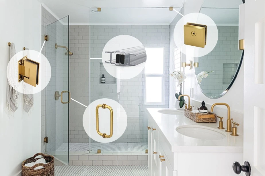 Shower door hardware