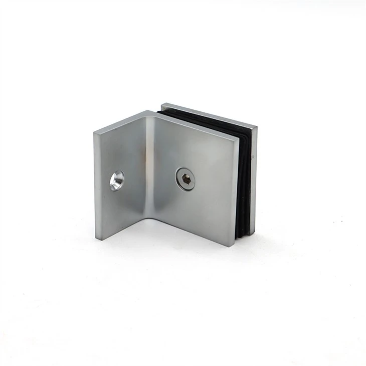 Satin Chromed Wall To Glass Clip