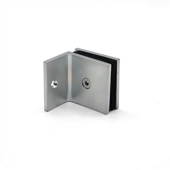 Satin Chromed Wall To Glass Clip