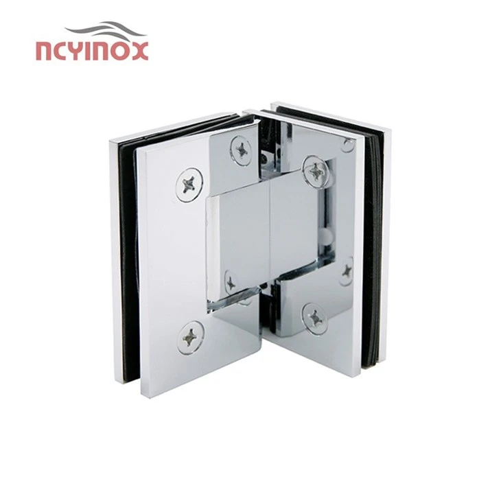 90 Degree Glass-to-Glass Hinge Riveo Full Brass Shower Hinge