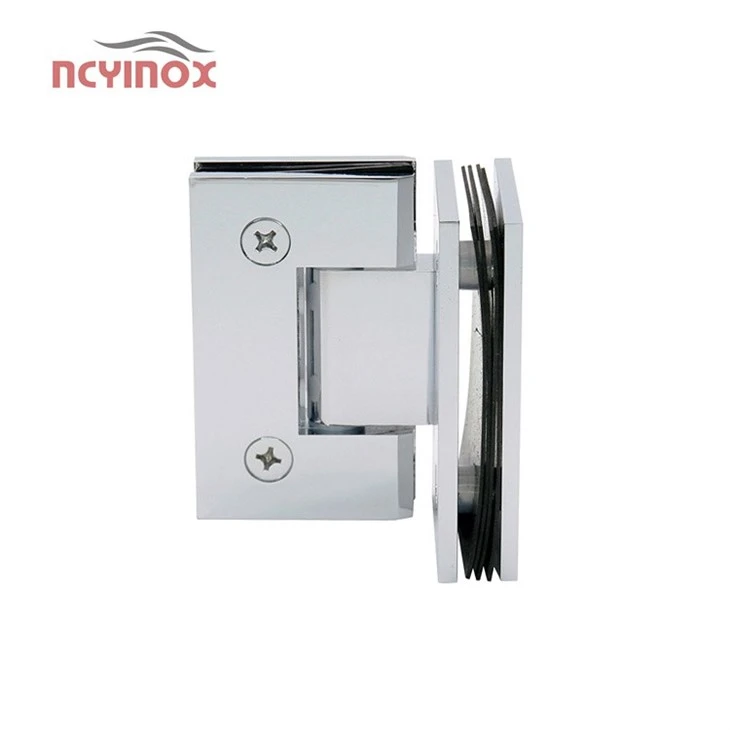 90 Degree Glass-to-Glass Hinge Riveo Full Brass Shower Hinge