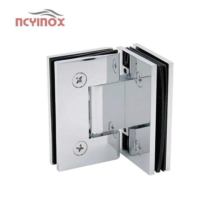 90 Degree Glass-to-Glass Hinge Riveo Full Brass Shower Hinge