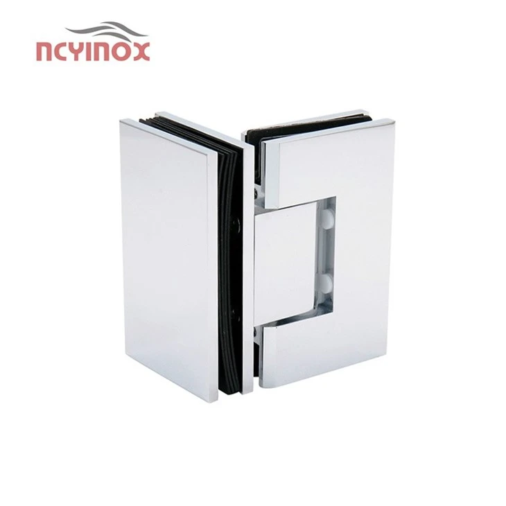 90 Degree Glass-to-Glass Hinge Riveo Full Brass Shower Hinge
