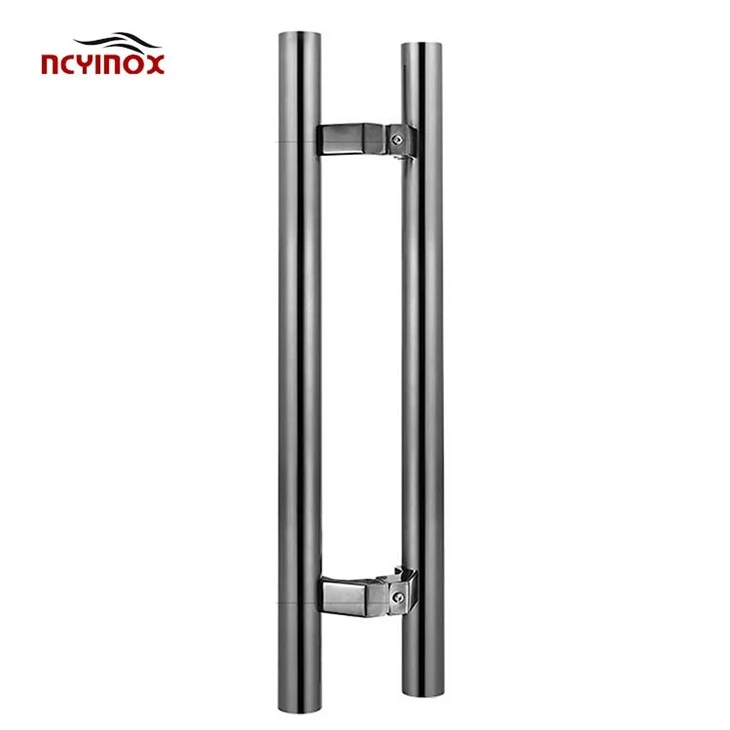 Black Round Shape Horseshoe Entry Glass Door Commercial Push Pull Handle Double Side Sliding Door Handle
