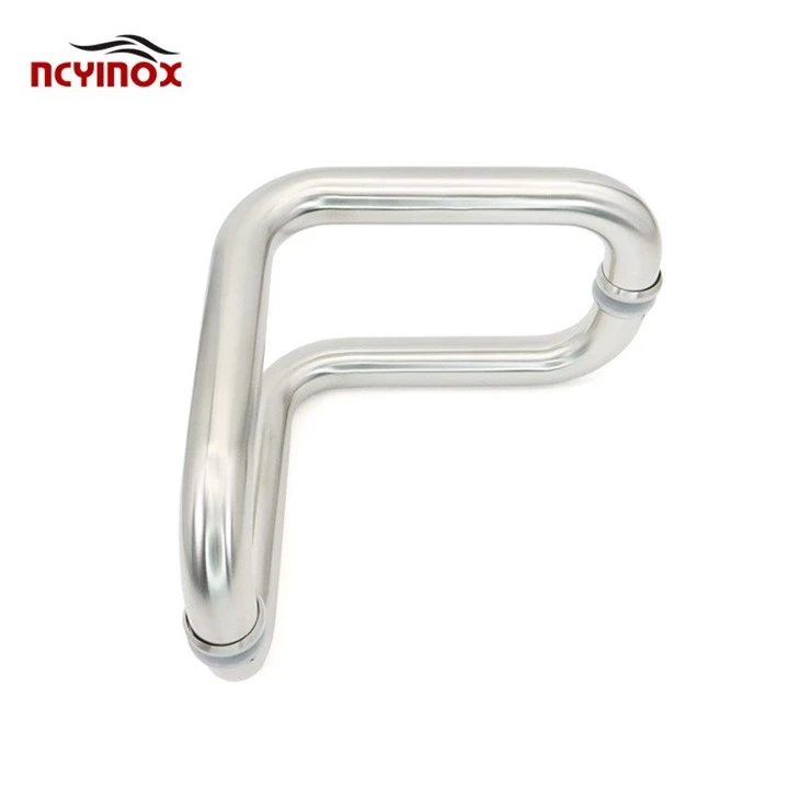 C.R. LAURENCE CRL Brushed Stainless Glass Mounted Back-to-Back Elbow Style Pull Handle