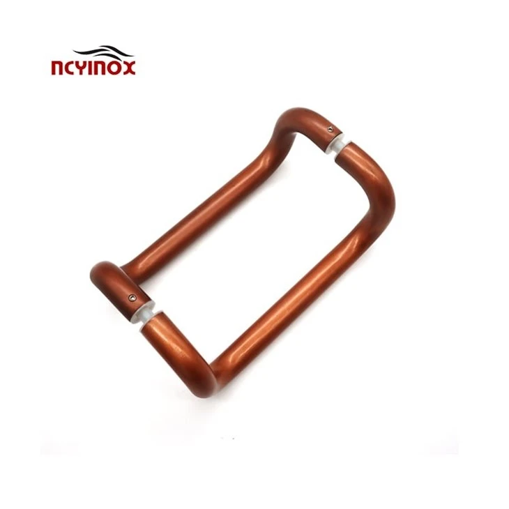 Curved Offset Door Handle Back To Back Aluminum Pull Handle Back To Backtempered Glass Mount Commercial Swing Door Pull Handle