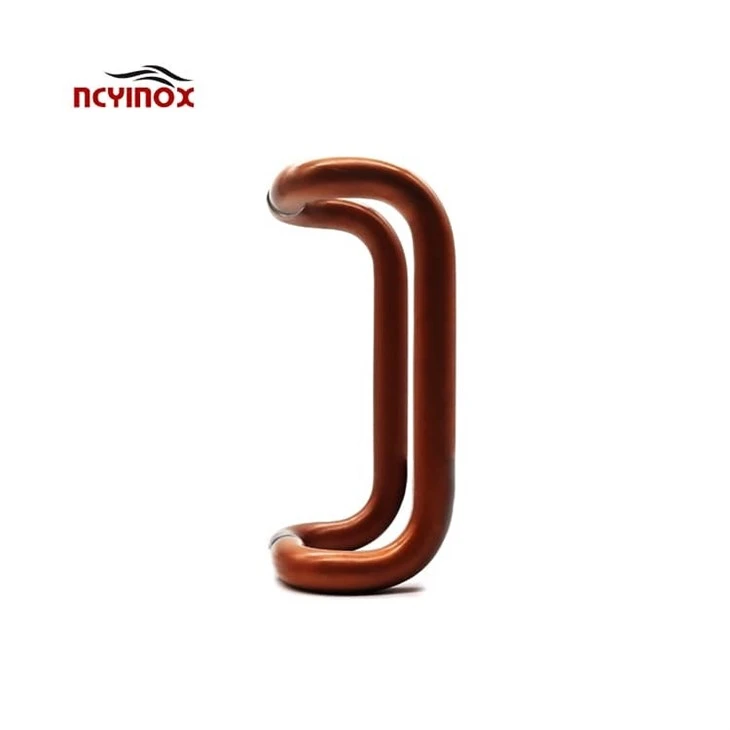 Curved Offset Door Handle Back To Back Aluminum Pull Handle Back To Backtempered Glass Mount Commercial Swing Door Pull Handle