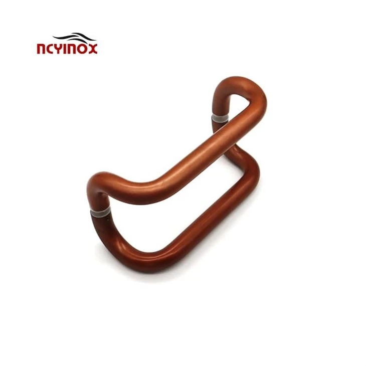 Curved Offset Door Handle Back To Back Aluminum Pull Handle Back To Backtempered Glass Mount Commercial Swing Door Pull Handle