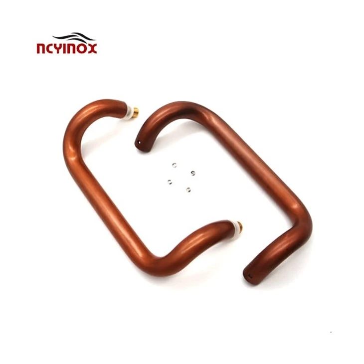 Curved Offset Door Handle Back To Back Aluminum Pull Handle Back To Backtempered Glass Mount Commercial Swing Door Pull Handle