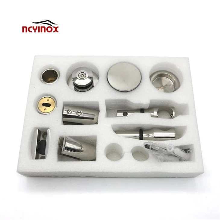 Frameless Sliding Glass Shower Door Track Chrome Surface Shower Door Hardware