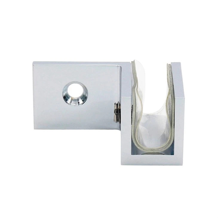 Full Brass Chrome 90 Degree Glass Clamp Color Customizable Bathroom Clip
