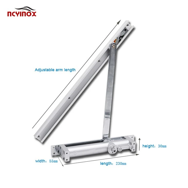 Hidden Hydraulic Aluminum Concealed Door Closer Hotel Automatic Doors