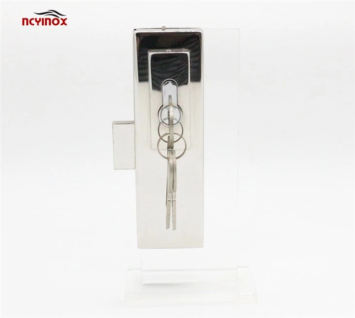 High Quality Aluminum Or Stainless Steel Sliding Glass Door Lock With Brass Key