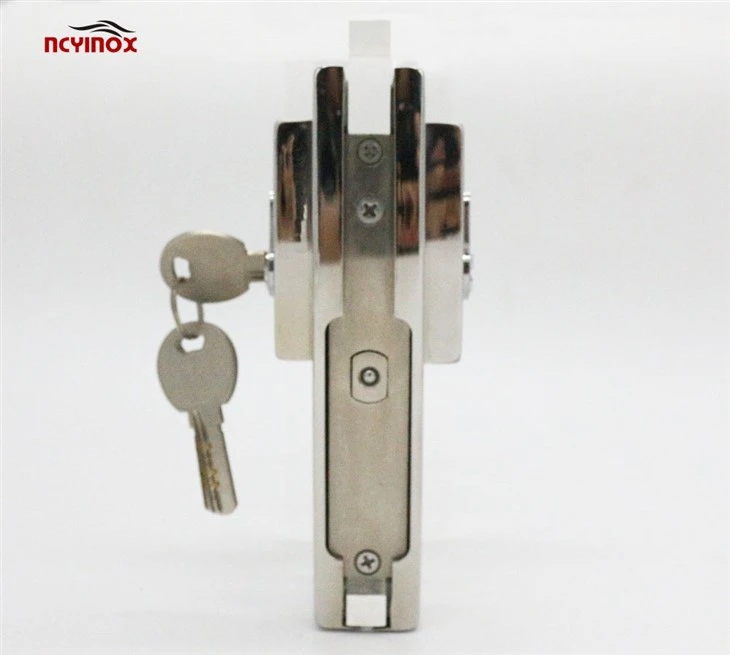 High Quality Aluminum Or Stainless Steel Sliding Glass Door Lock With Brass Key