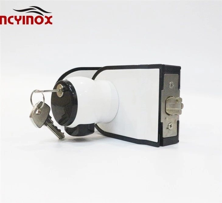 High Quality European Zinc Plastic Knob Glass Door Lock With Brass Key