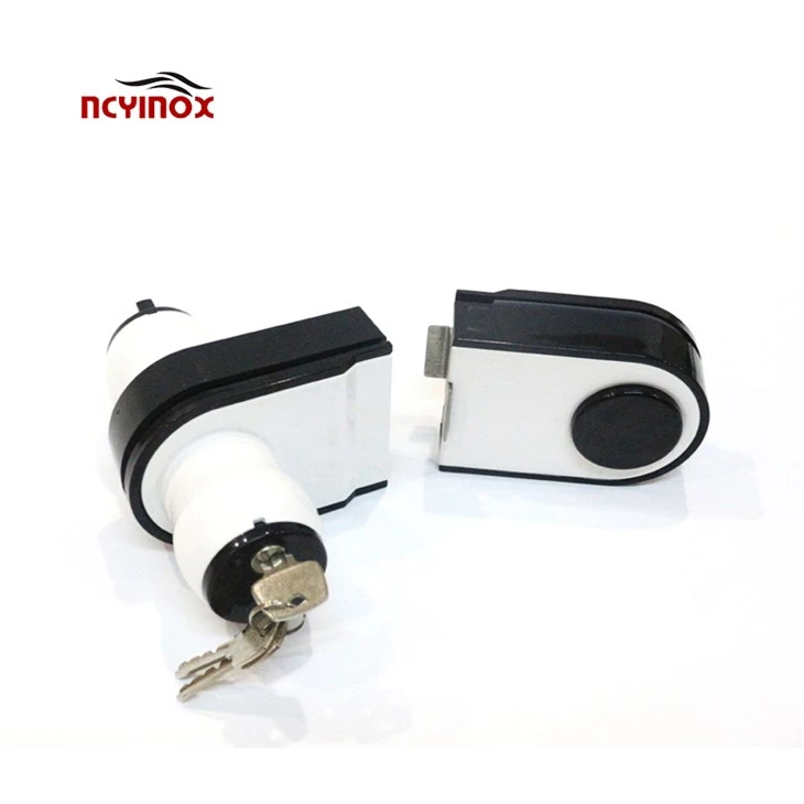 High Quality European Zinc Plastic Knob Glass Door Lock With Brass Key