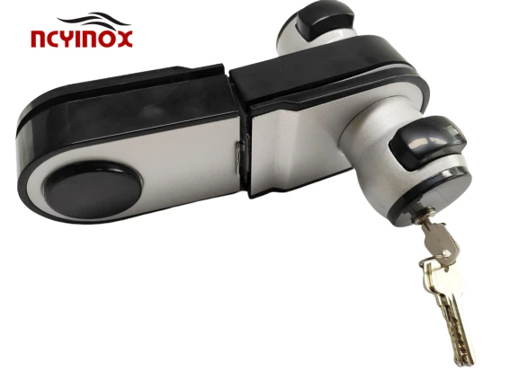 High Quality European Zinc Plastic Knob Glass Door Lock With Brass Key