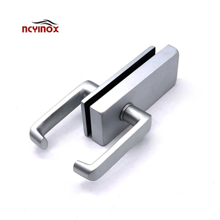 High Quality Office Aluminum Square Door Handles Lock For Interior Glass Door