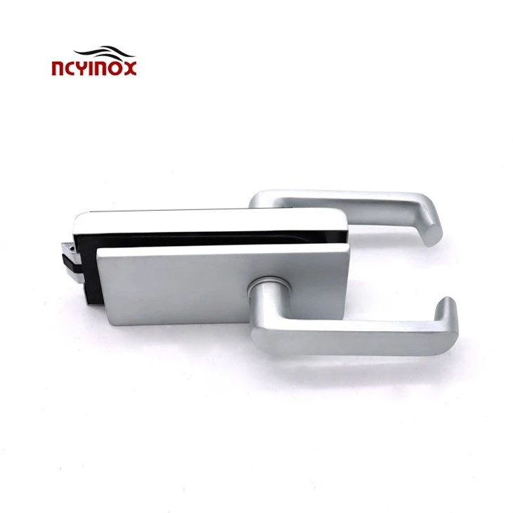 High Quality Office Aluminum Square Door Handles Lock For Interior Glass Door