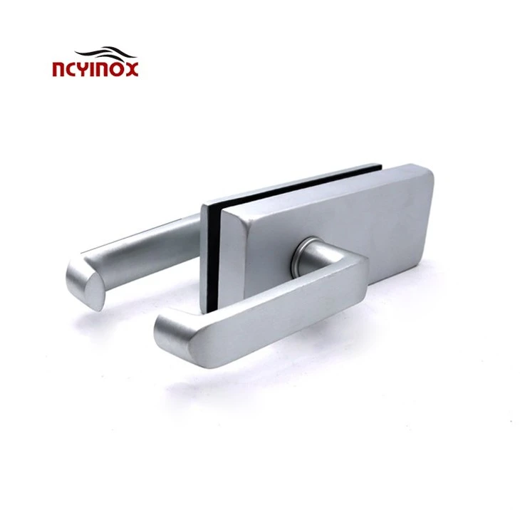 High Quality Office Aluminum Square Door Handles Lock For Interior Glass Door