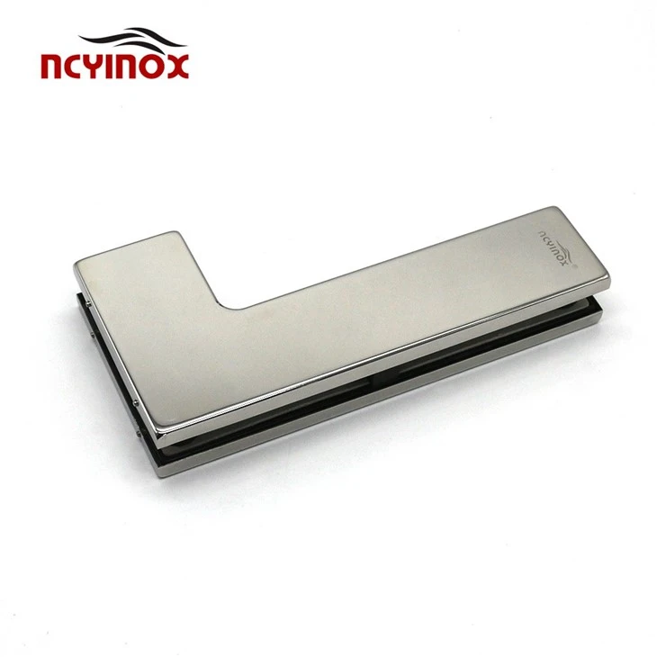 JM-032B L Shape Mount Door Clamp Aluminum Patch Fitting For Glass Door