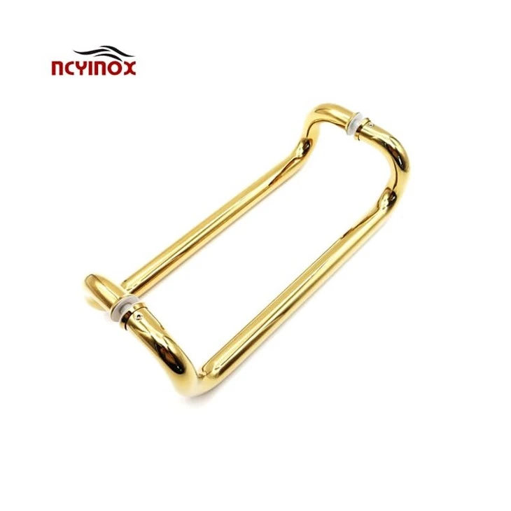 Luxury Gold Stainless Steel Frameless Glass Pull Door Handle For Glass Door