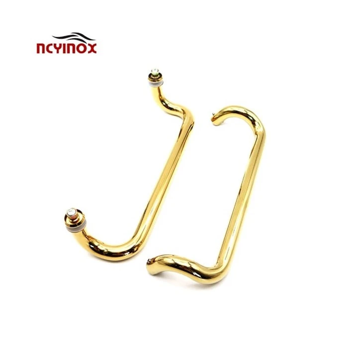 Luxury Gold Stainless Steel Frameless Glass Pull Door Handle For Glass Door
