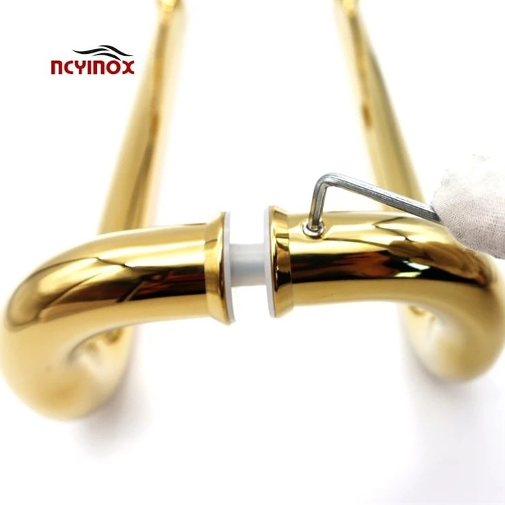 Luxury Gold Stainless Steel Frameless Glass Pull Door Handle For Glass Door