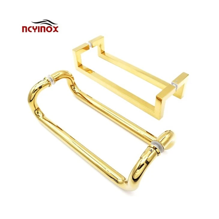 Luxury Gold Stainless Steel Frameless Glass Pull Door Handle For Glass Door