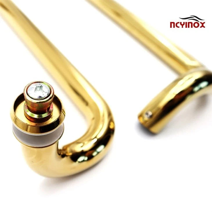 Luxury Gold Stainless Steel Frameless Glass Pull Door Handle For Glass Door
