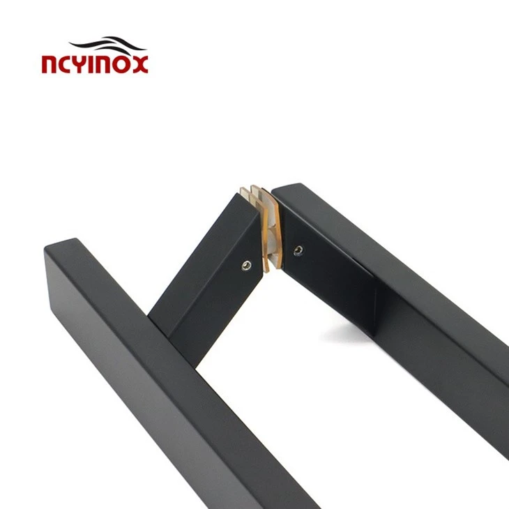 Matt Black Brass Offset T Bar Door Pull Handle For Wooden Glass Door