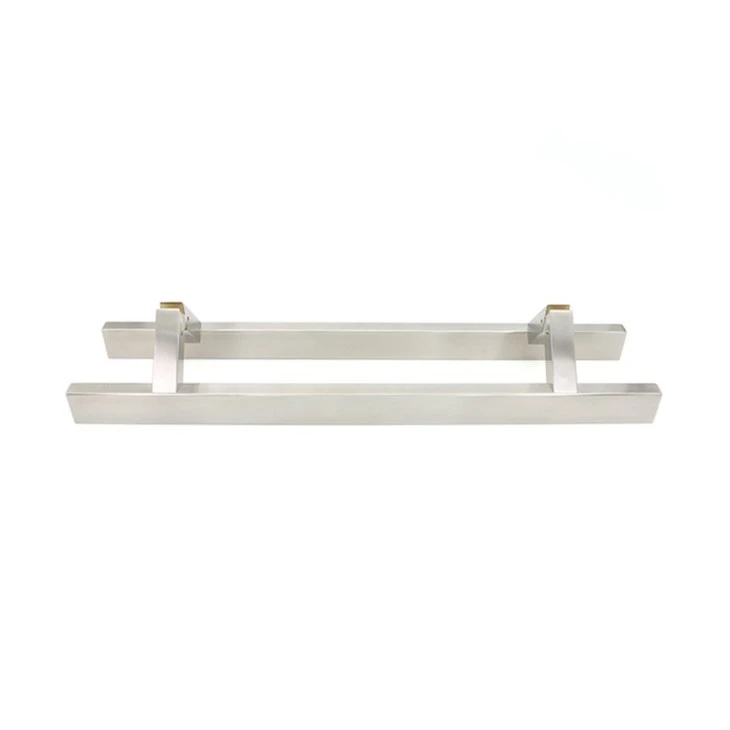 New Design Brass Indoor Office Square Tube H Shaped Glass Pull Door Handle