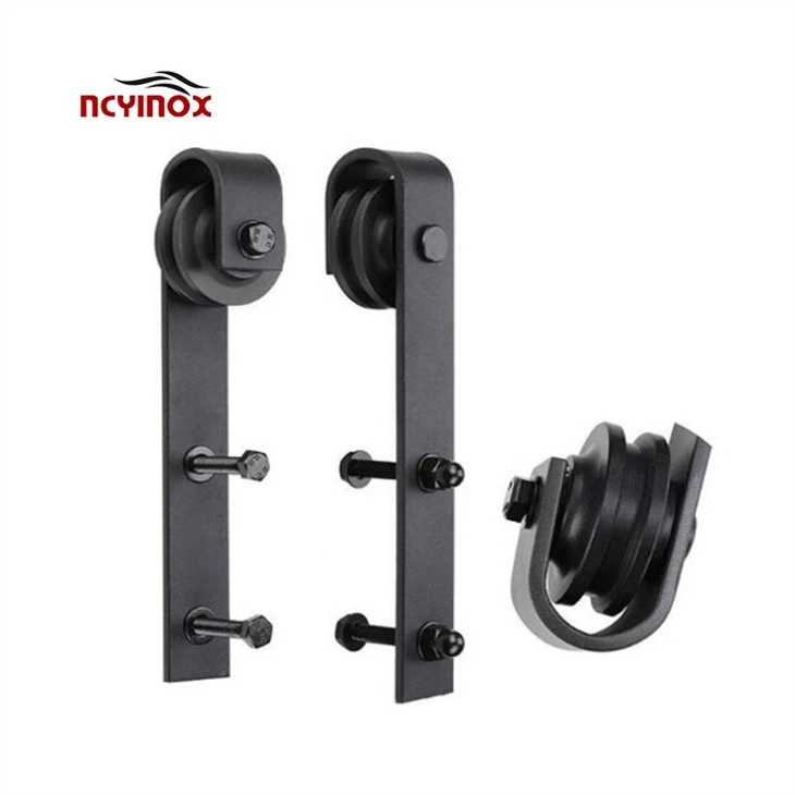 Non Punching Installation Of Barn Door Hardware Sliding Pulling Barn Door Roller Set