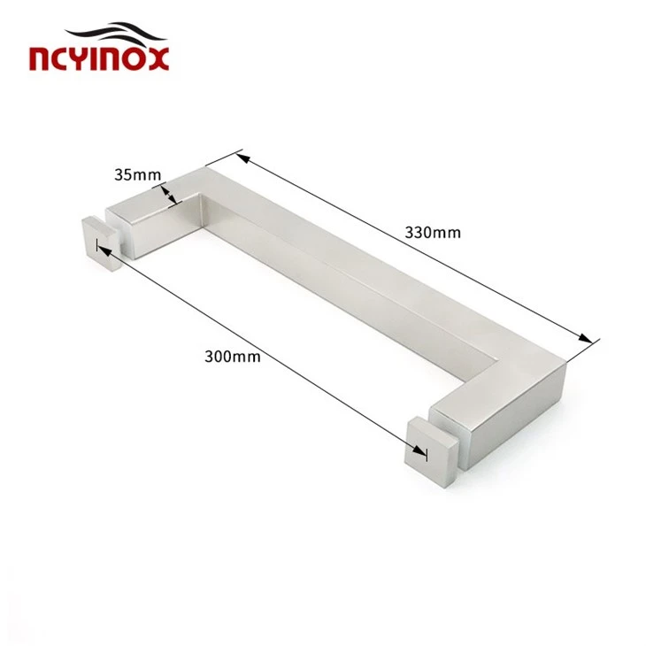 Single Side Stainless Steel Large Square Exterior Glass Door Handles