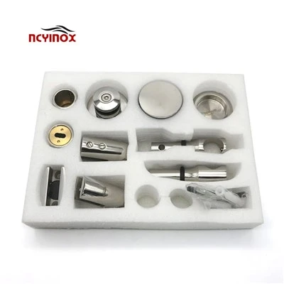 Frameless Sliding Glass Shower Door Track Chrome Surface Shower Door Hardware