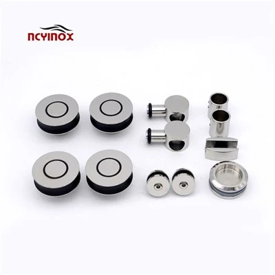 Frameless Sliding Rectangle Shower Enclosure Sliding-Rolling Door Hardware Kit