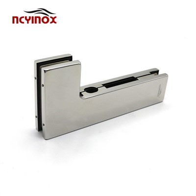 JM-032B L Shape Mount Door Clamp Aluminum Patch Fitting For Glass Door
