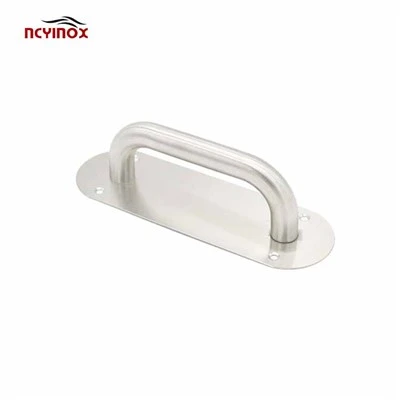 Stainless Steel Exterior Glass Door Accessories Warning Door Pull And Push Handle For Supermarket