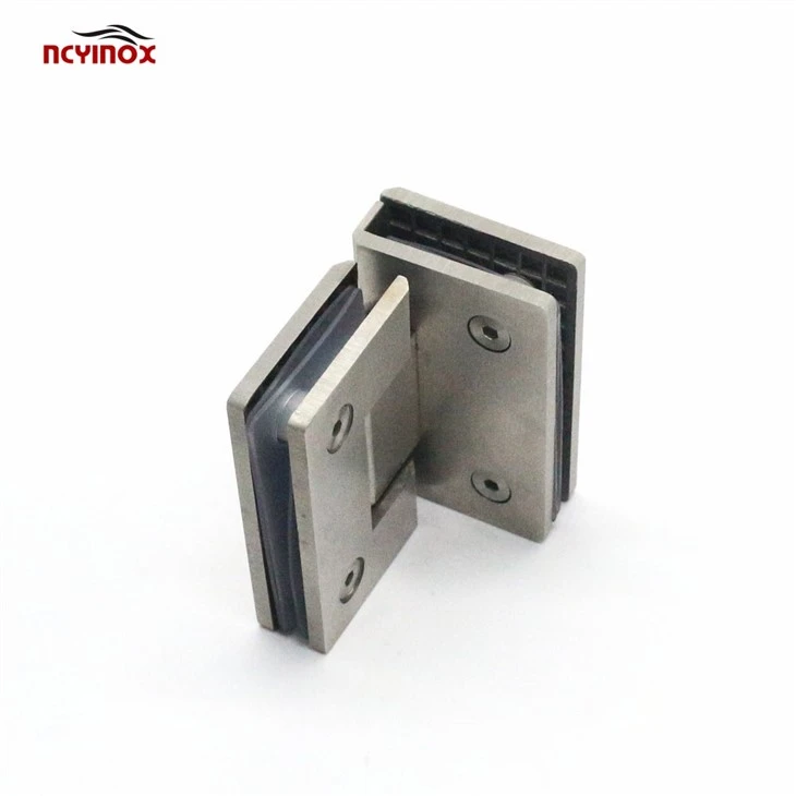 Square 90 Degree Double Opening Straight Bathroom Glass Clamp Shower Door Hinges