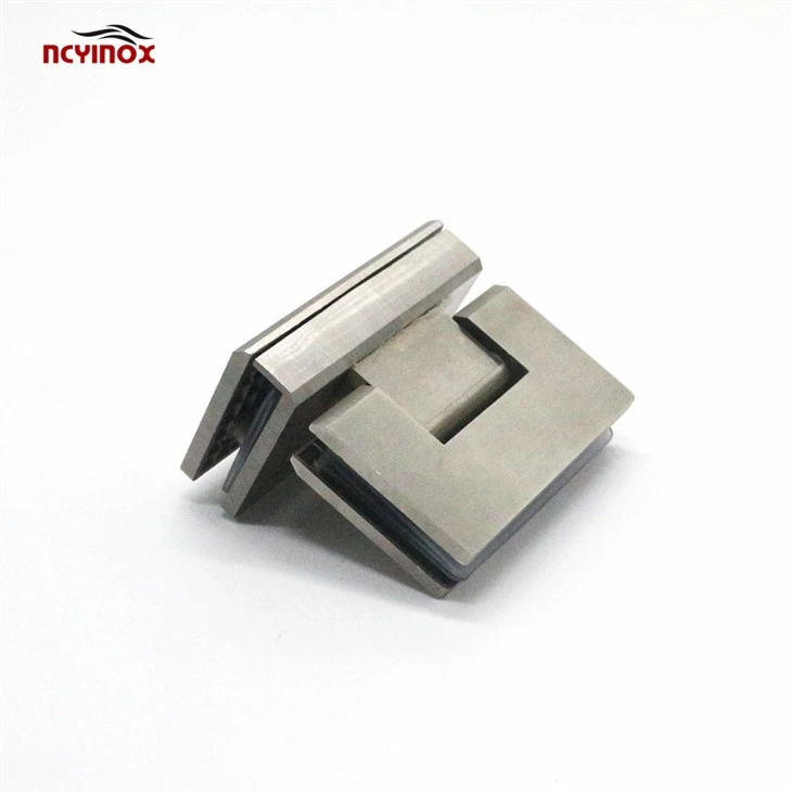 Square 90 Degree Double Opening Straight Bathroom Glass Clamp Shower Door Hinges