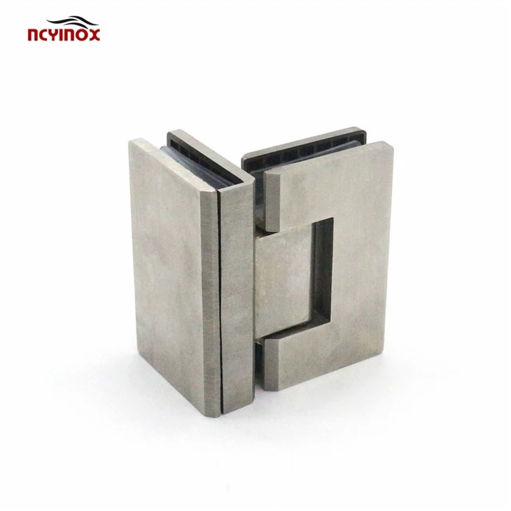 Square 90 Degree Double Opening Straight Bathroom Glass Clamp Shower Door Hinges