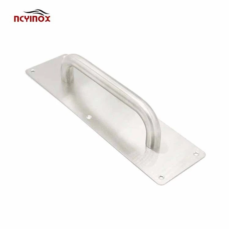 Stainless Steel Exterior Glass Door Accessories Warning Door Pull And Push Handle For Supermarket