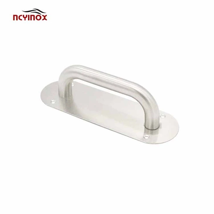 Stainless Steel Exterior Glass Door Accessories Warning Door Pull And Push Handle For Supermarket