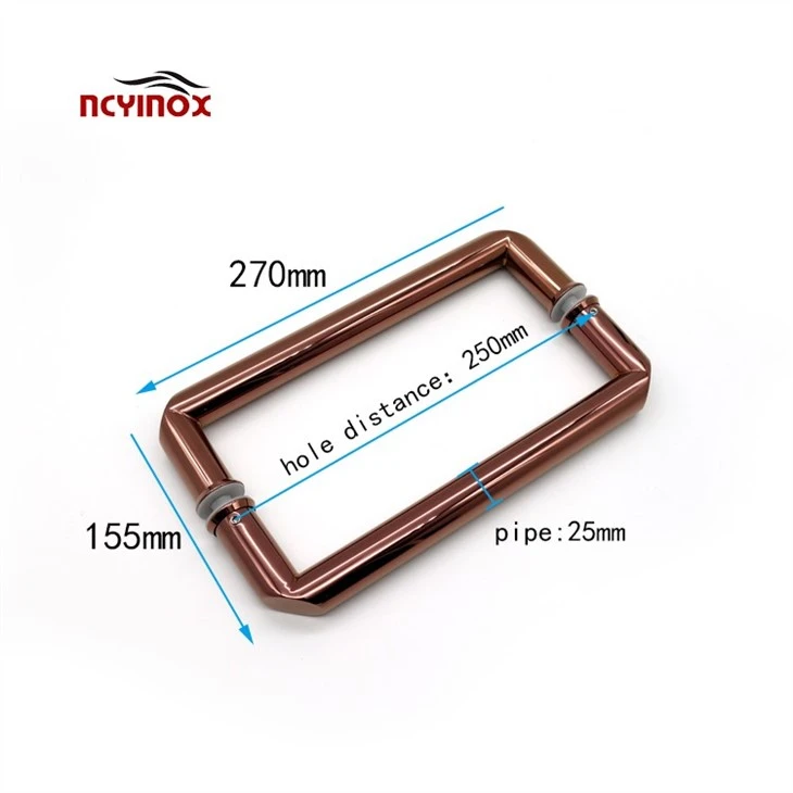 Luxury Rose Gold Pull Sliding Stainless Steel Glass Door Handles