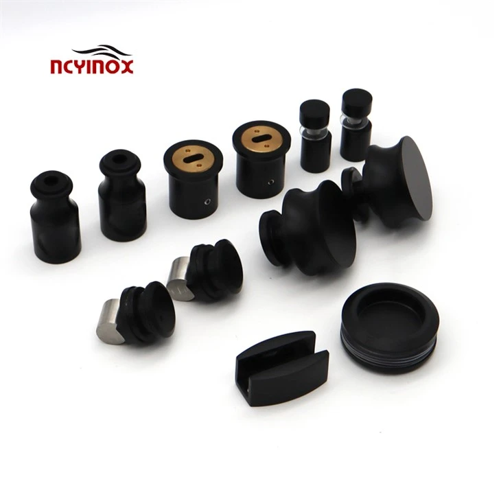 Stainless Steel Modern Hardware Essence Satin Black Bypass Sliding Shower Door Fitting