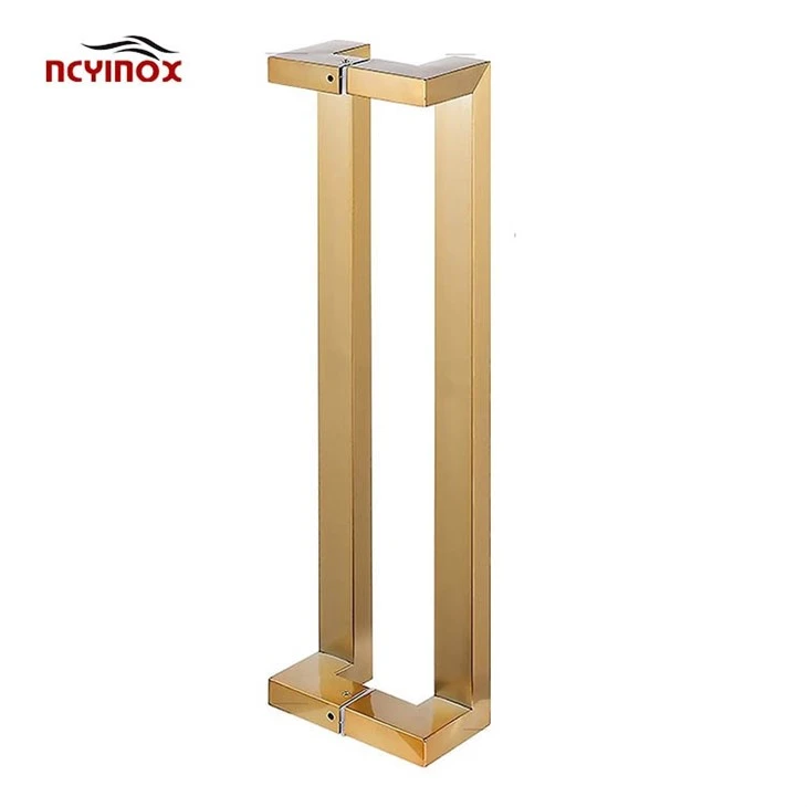 Stainless Steel Square Tube Indoor Door Pull Handle For Glass Door