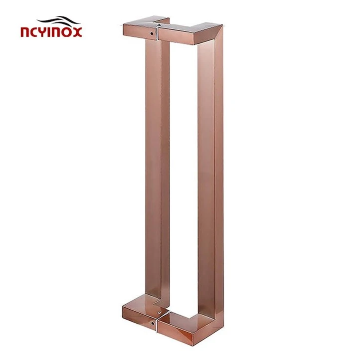 Stainless Steel Square Tube Indoor Door Pull Handle For Glass Door