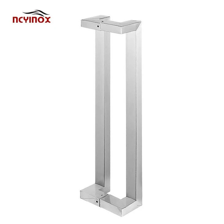 Stainless Steel Square Tube Indoor Door Pull Handle For Glass Door