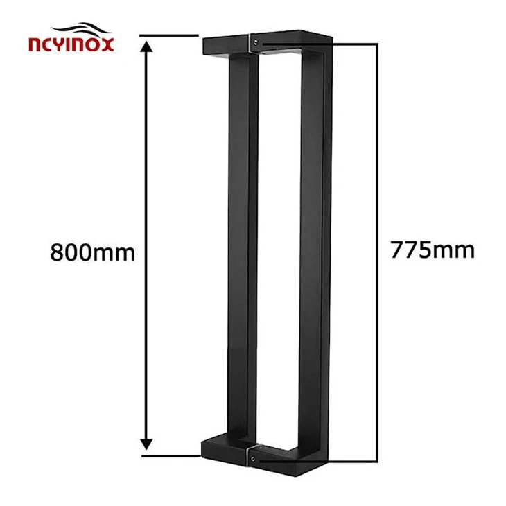 Stainless Steel Square Tube Indoor Door Pull Handle For Glass Door