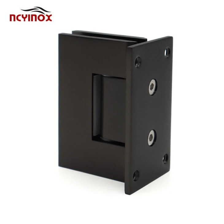 Straight Edge Matte Black Hinge For Glass Door